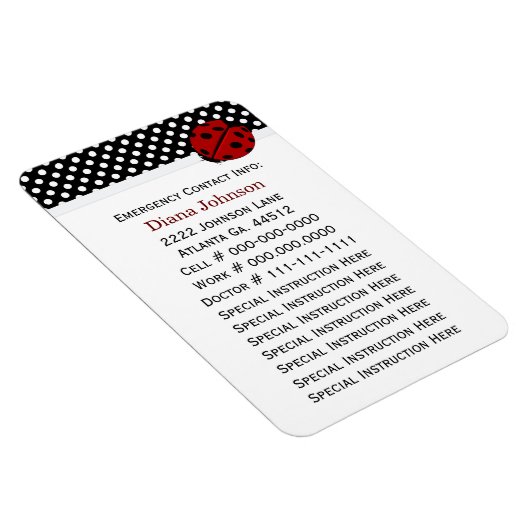 Contact d'urgence : Bug Babysitter Premium Magnet (Côté Droit)