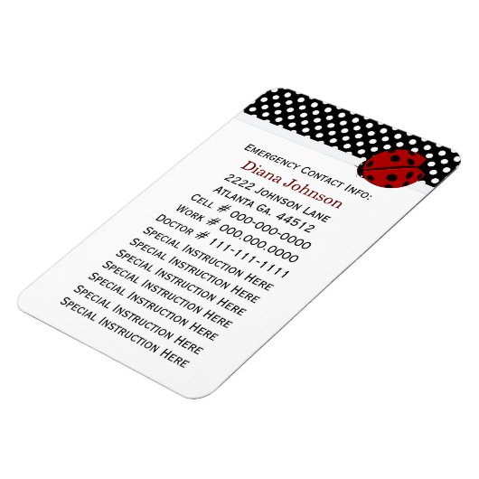 Contact d'urgence : Bug Babysitter Premium Magnet (Côté Gauche)