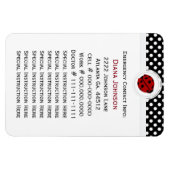 Contact d'urgence : Ladybug Et Polka Dot Magnet (Horizontal)