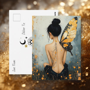 Contact houden   Groeten   Whimsical Woman Briefkaart