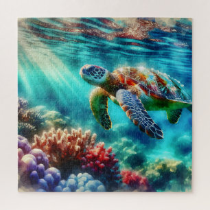 Contact houden Zee schildpad zwemmen Legpuzzel