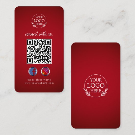 Contact met ons opnemen | Aangepaste QR-code voor Visitekaartje (Voorkant / Achterkant)