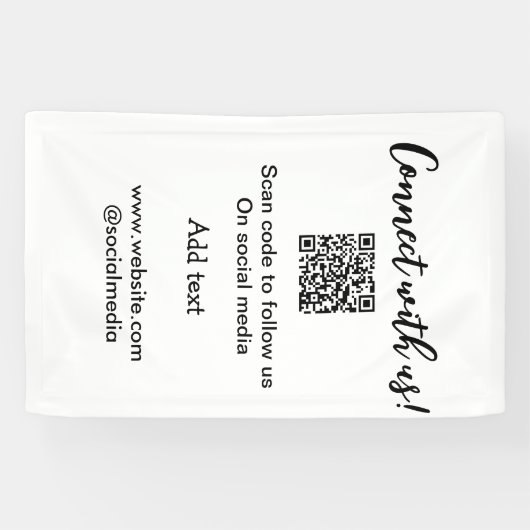 Contact met ons opnemen QR-code scannen Website to Spandoek (Horizontaal)