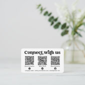 Contact met ons opnemen Social Media QR White Busi Visitekaartje (Staand voorkant)