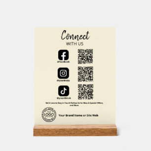 Contact met ons Social Media QR-code Acryl Bord