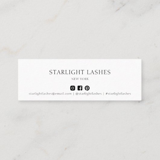 Contact minimal simple avec la carte d'insertion (Dos)