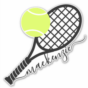 Contacten van het Manuscript van Tennis Ball Racke Sticker