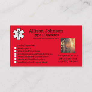 Contacten voor noodgevallen met een aangepaste med visitekaartje