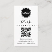 Contactez-nous | Code QR Carte de visite moderne (Dos)