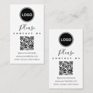 Contactez-nous Code QR Carte de visite moderne