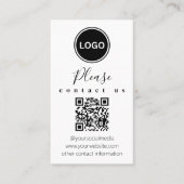 Contactez-nous | Code QR Carte de visite moderne (Devant)