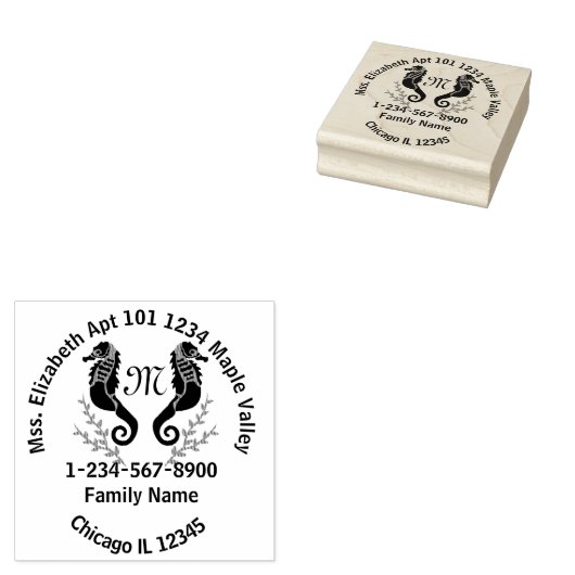 Contactgegevens bij Seahorse Laurel Crest Beach Ho Rubberstempel (Gestempeld)