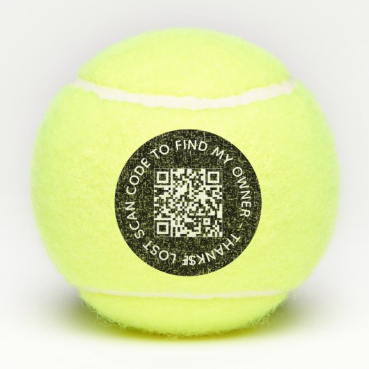 Contactgegevens voor aangepaste QR-codetekst indie Tennisballen (Achterkant)