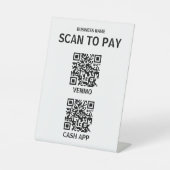 Contactloos QR-code Betaalteken, Modern Reclamebord Met Voetstuk (Voorkant)