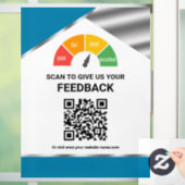 Contactloos QR-code klantfeedback Blauw Raamsticker (Huis)