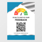 Contactloos QR-code klantfeedback Blauw Raamsticker (Vel)