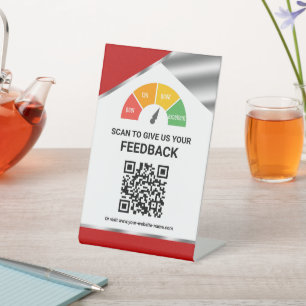 Contactloos QR-code klantfeedbacktafelbord Reclamebord Met Voetstuk