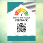 Contactloze QR-code Klantfeedback Teal Raamsticker (Vel 3)