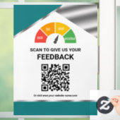 Contactloze QR-code Klantfeedback Teal Raamsticker (Huis)