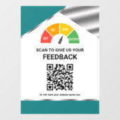 Contactloze QR-code Klantfeedback Teal Raamsticker (Vel)