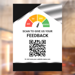 Contactloze QR-code Klantfeedback Zwart Raamsticker