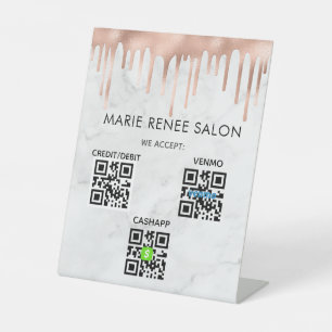 Contactloze QR-code Scannen naar betaling Reclamebord Met Voetstuk