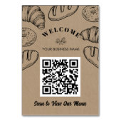 Contactloze QR-code ScanToOrder Menu Bakkerij Kaar Kaart (Achterkant)