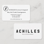 Contacts artistiques, Carte de visite de 3,5 po x  (Devant / Derrière)