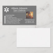 Contacts d'urgence de la carte d'alerte Médicale p (Devant / Derrière)