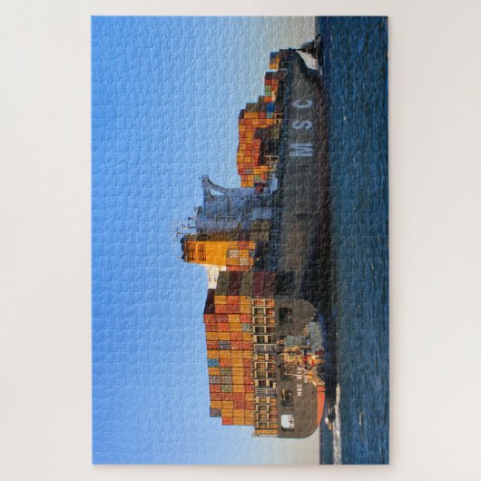 Containerschip en sleepboten: MSC Shanghai Legpuzzel (Verticaal)