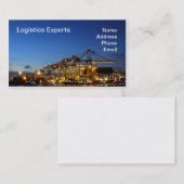 Containerterminallaaddock bij nacht visitekaartje (Voorkant / Achterkant)