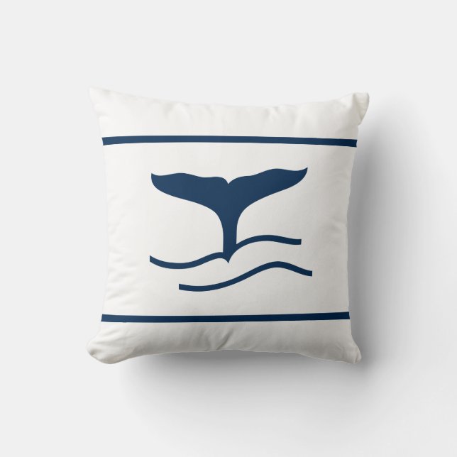 Conte de baleine bleue sur coussin blanc (Recto)