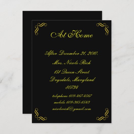 Conte de fée en or jaune à la carte (Devant / Derrière)