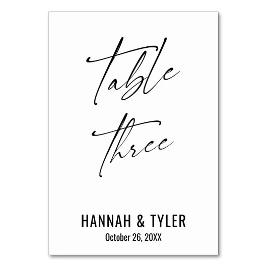 Contemedent Elegant Typografie Tabel drie Kaart (Voorkant)