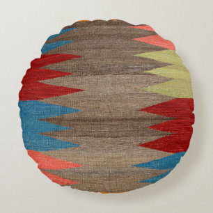 Contemedhedendaags blauw grijs gestreept rond kussen