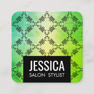 Contemedhedendaagse groene glamour vierkante visitekaartje