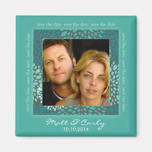 Contemeigent Petals Turqoise Save Date Magnet Magneet
