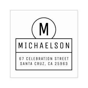 Contemhedendaags Monogram Naam Naam Retouradres Rubberstempel