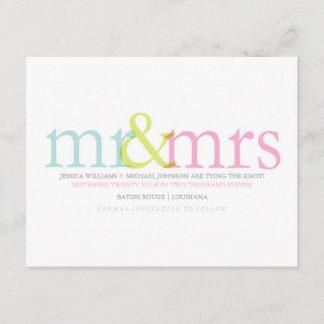 Contemhedendaags sparen de Datum | Colorful Mr & M Save The Date