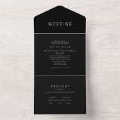 Contemhedendaags, stijlvol B/W-weddenschap All In One Uitnodiging (Binnen)