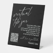 Contemhedendaags virtueel tip Jar QR Code zwart Reclamebord Met Voetstuk (Voorkant)
