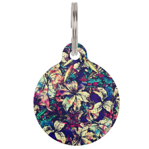 Contemhedendaagse grafische Waterverf Dragon Lilie Huisdierpenning