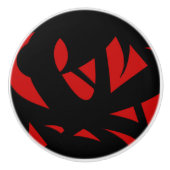 Contemhedendaagse kunst rood/zwart keramische knop (Voorkant)