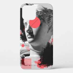 Contemhedendaagse kunstcollage met antiek beelduit iPhone 12 hoesje
