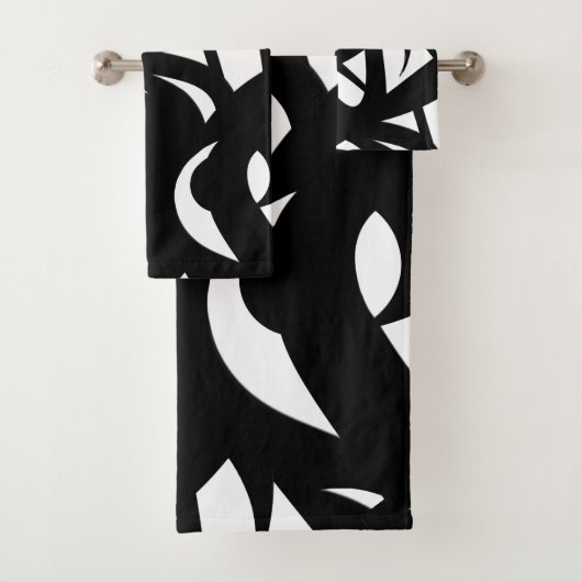 Contemhedendaagse moderne witte / zwarte doekset bad handdoek (Insitu)