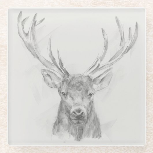 Contemmodern Elk Sketch Glazen Onderzetter (Voorkant)