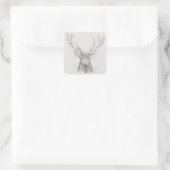 Contemmodern Elk Sketch Vierkante Sticker (Tas)