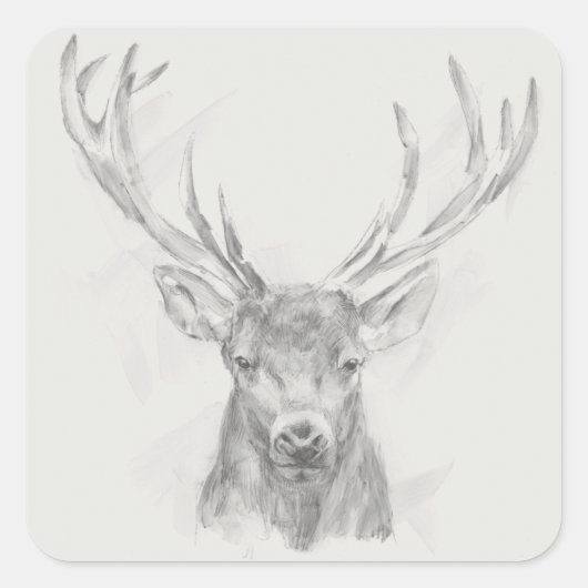 Contemmodern Elk Sketch Vierkante Sticker (Voorkant)