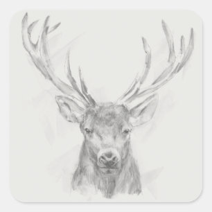 Contemmodern Elk Sketch Vierkante Sticker