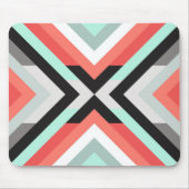 Contemmodern koraal Mint Geometrisch ontwerp Muismat (Voorkant)